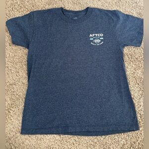 AFTCO Blue Short Sleeve Tee Casual Comfort